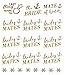 Bachelorettesy Wedding Temporary Tattoos 6 Sheets Bride Bachelorette Stickers 100+ Metallic Gold Tattoos for Bridal Party, Bachelorette Trip, Bridal Shower Party Decorations, Party Favors (Marina)