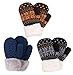 Arctic Paw Kids Gloves Winter 3 Pairs Boys Gloves Sherpa Lined Knit Mittens Outdoor Winter Mittens Infant Mittens, Navy+Fair Isle/Black+Fair Isle/Mocha