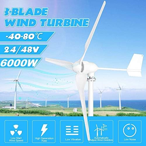 水平風力発電機キット 6000w 24v 48v3ブレード風力タービン発電機永久磁石風車