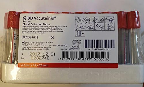 Tube, Red Top, Conventional Stopper , Paper label, 4Ml,
