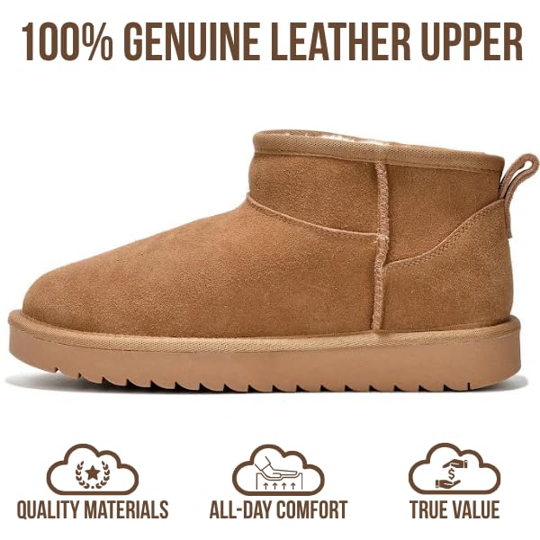 Project Cloud 100% Genuine Leather Ankle Boots for Women - Water Resistant with Memory Foam Insole Winter Boots for Women - Trending Shoes & Comfortable Women's Ankle Boots (Hippy)