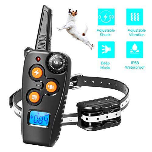 Zapuno Shock Collar for Dogs,1800ft/IP68 Waterproof Reflective Collar Dog Training Collar with Remote with Beep/Vibration/Electronic Shock for Dogs