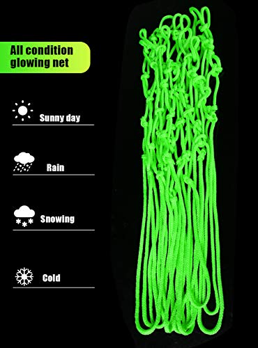 image for SCIONE Glow in The Dark Outdoor Basketball Net Nylon Glowing Basketbal