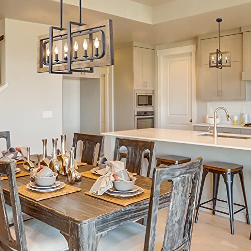 Farmhouse Chandelier, Barn Light in Rustic Black Metal Finish ...