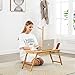 Laptop Desk, NNEWVANTE Bamboo Laptop Table Adjustable Lap Tray Large Size Bed Serving Tray Breakfast Table Foldable Notebook Computer Desk Great Heat Dissipation [2 USB Fans] Right-Left Hand Designthumb 2