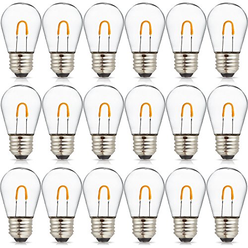 Newhouse Lighting 1-Watt S14 LED Bulb with Curved Filament for Outdoor String Lights, 18-Pack - Thumbnail 4