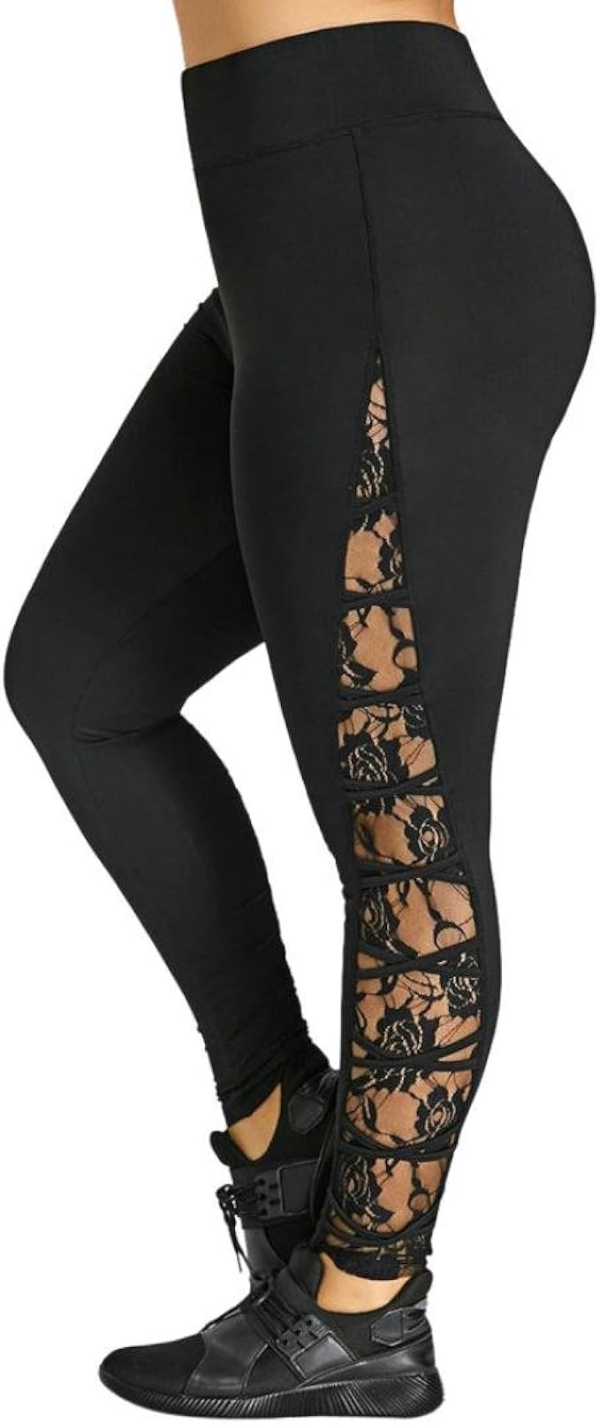 black floral workout leggings