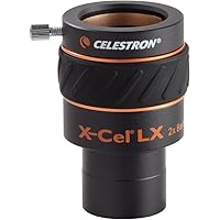 Celestron 93529 1.25 Inch X-Cel LX 2X Barlow Lens, Black
