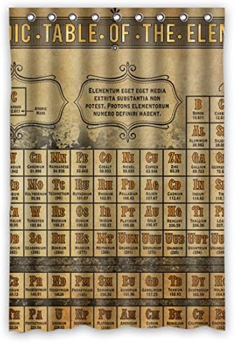 SANMOU Custom Navy Periodic Table Shower Curtain Waterproof Polyester Brighten Bathroom, 48" x 72"