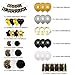 Birthday decorations Happy Birthday Banner Black and Gold Balloons Heart Star Foil Balloons Confetti Latex Balloons Paper Pompoms Tassels 98pcs