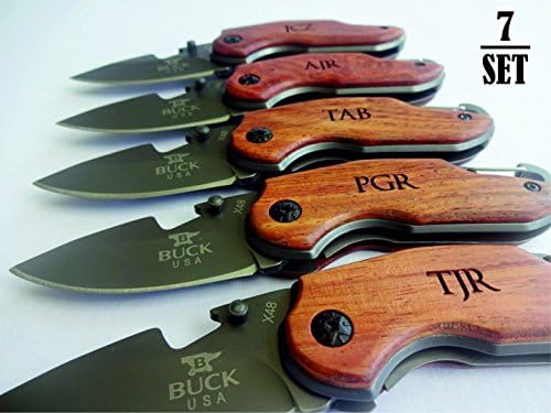 7 SET Personalized Pocket Knife Wedding Gift for Groomsman Dad Husband Brother Boyfriend Groom Groomsmen
