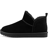 BCTEX COLL Women's Winter Snow Mini Black Boots Classic Faux Fur Lined Warm Short Slip On Ankle Boots, Size 9