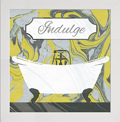 Frame Company Watson Range Marbled Bath II Yellow Gray by Wild Apple Portfoilo, Frame - 5 x 5 Inches, White