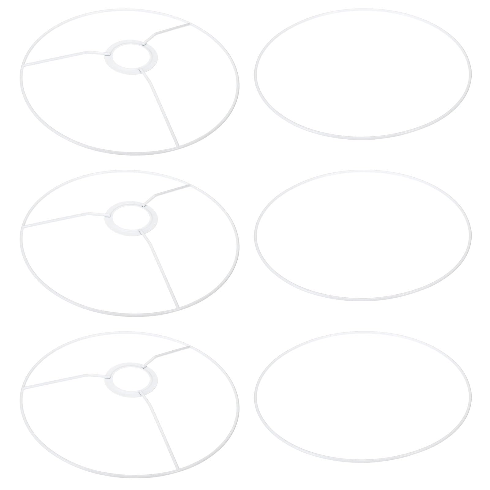 PATIKIL 10 Inch E26 E27 Lamp Shade Ring Frame with European Fitter, 3 Pack Lampshade Holder Wire Frame DIY Drum Ring for Table Floor Lamp White โ image 1