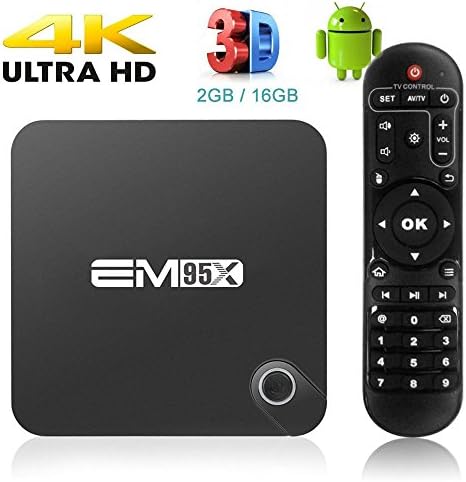 MaQue EM95X Android 6.0 TV Box Amlogic S905X Quad Core 2GB 16GB 4K2K HDMI WiFi DLNA Airplay Miracast BT4.0 HD Media Player
