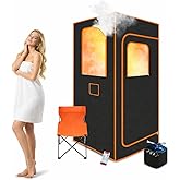 Zoolati Portable Steam Sauna Box for Home, Personal Saunas at Home Warm Sauna Tent, 3L/1200W Steamer, Remote Control, Folding Chair, Indoor Single Person Home Spa, 32" x 32" x 71"
