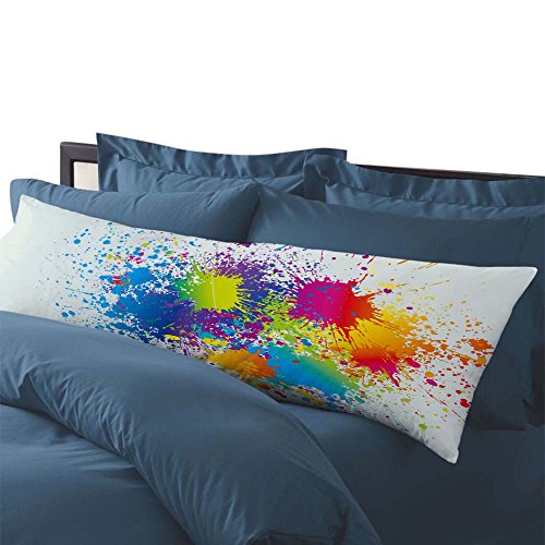 20" x 54" Body Pillowcase Watercolor Painting Silky Shiny 