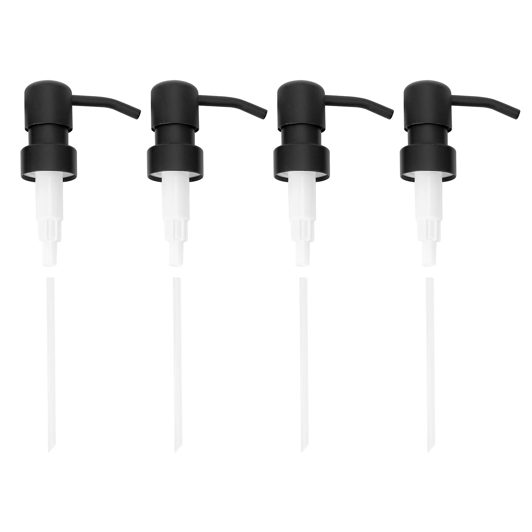 YYCFB Soap Dispenser Replacement Pump, 4Pack Rust-Proof Steel with Black Metal Coated Pumps Fit Standard 8Oz/16Oz Boston Round Bottles