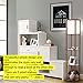Brightech Maxwell - Modern Shelf Floor Lamp with Lamp Shade and LED Bulb - Corner Display Floor Lamps with Shelves for Living Room, Bedroom and Office - Walnut Brown