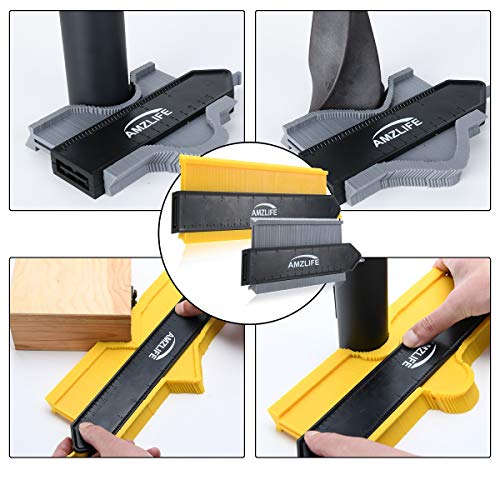 Contour Gauge with Lock, 10 Inch+5 Inch Precisely Copy Irregular Shape Duplicator Welding Woodworking Tracing Tool for DIY Handyman, Corner, Tiles