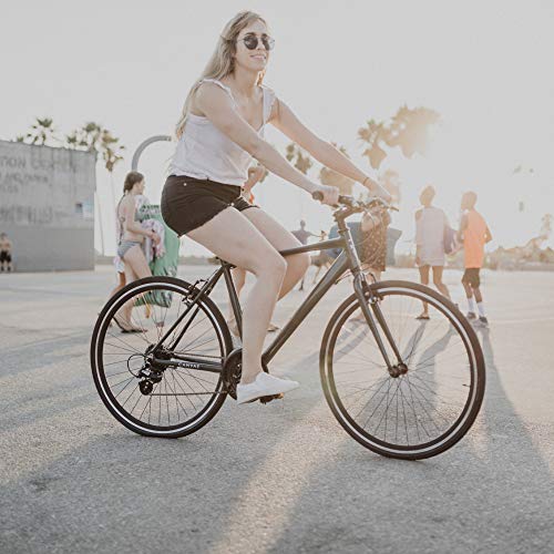6KU Canvas Hybrid Bike, 24-Speed Urban City Commuter Bicycle-green-Medium, Deep Forest, 50cm/Medium