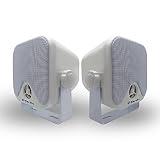 4" Heavy Duty Waterproof Boat Marine Box Outdoor Speakers Surface Mounted for Skid Steer ATV UTV RZR Golf Cart Tractor Powersports Boat Truck Jeep
