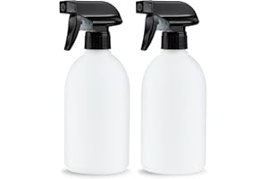 Aurnoet Spray Bottles (16oz/2Pack) - Leak Proof, Adjustable Nozzle, HDPE spray bottle for Cleaning Solution, Empty Spray Bott