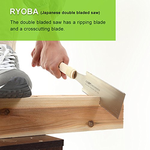 Japanese Saw 180mm Ryoba Handsaw Compact and Smoothly HACHIEMON MOROTEGAKE