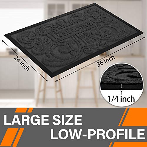 image for Mibao Low Profile Shoe Scraper Doormat Indoor Outdoor Floor Mat Entran