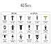 Car Auto Push Pin Rivet Trim Clip Panel Body Interior Assortment Set with Free Fastener Remover (415pcs)