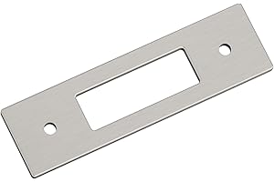 Amerock Medora 3 inch (76mm) Center-to-Center Rectangle Satin Nickel Cabinet Pull Backplate, BP37781G10