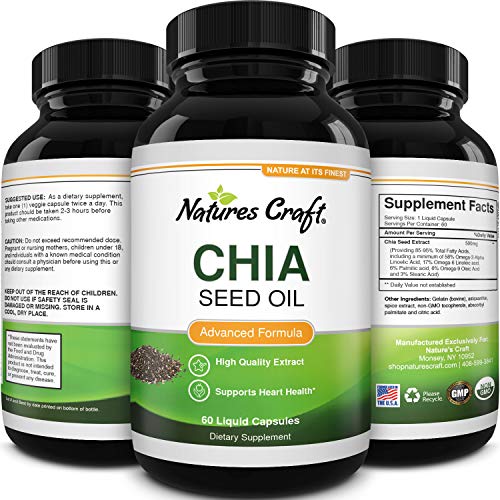 Pure Chia Seed Extract Capsules Potent Supplement for Sleep Weight