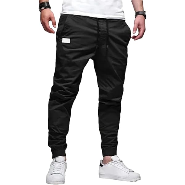 GINGTTO Mens Cargo Pants Slim Fit Elastic Waist Cargo Joggers for