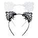 DRESHOW 2 Pack Sexy Rhinestone Lace Cat Ears Women Cosplay Fashion Headband Hair Accessories