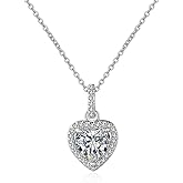Uloveido Fashion Heart Shape Jewelry Cubic Zirconia Crystal Pendant Necklace for Women Girls Bridal Charms Birthday Wedding Gift Y1226