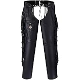 Assless Leather Chaps for Men and Women – Premium Full Grain Cowhide Western Cowboy Motorcycle Chaps – Handmade