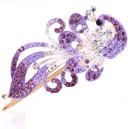 BEYLEG Purple Women's Fashion Peacock Hair Clip Head Wear BE-59