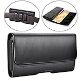 Samsung Galaxy J7 (2017) Case,Galaxy J7v Case/ J7 Prime Case/ J7 Sky Pro Case/ J7 Perx Case Dlames Leather Holster Belt Clip Case Cover ( Fit with a TPU/Thin Case on ) - Black