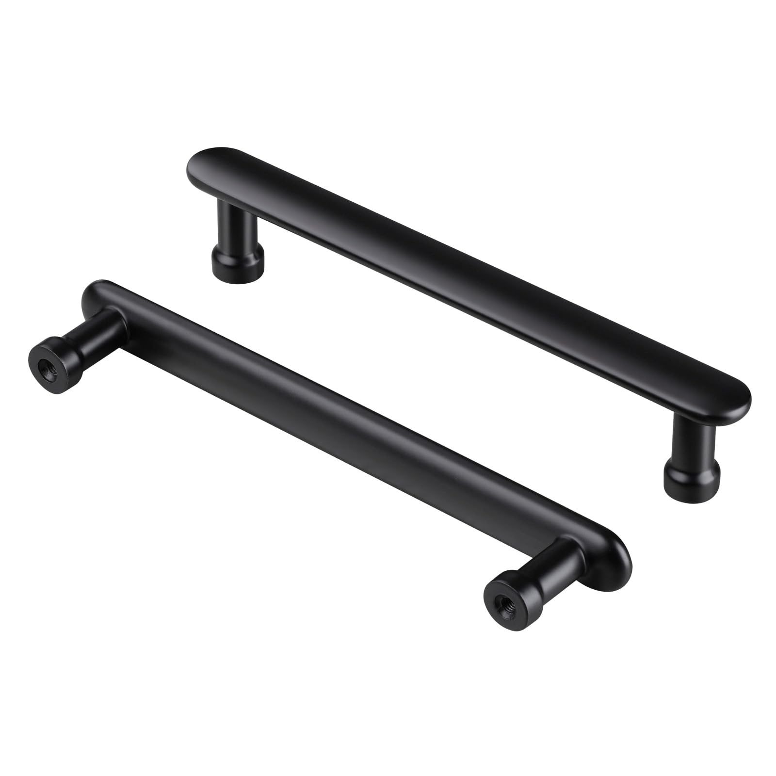 AITITAN 10 Pieces Black Cupboard Handles - 128mm Hole Spacing (153mm Length) Kitchen Cupboard Handles, Cabinet Handles and Wardrobe Handles