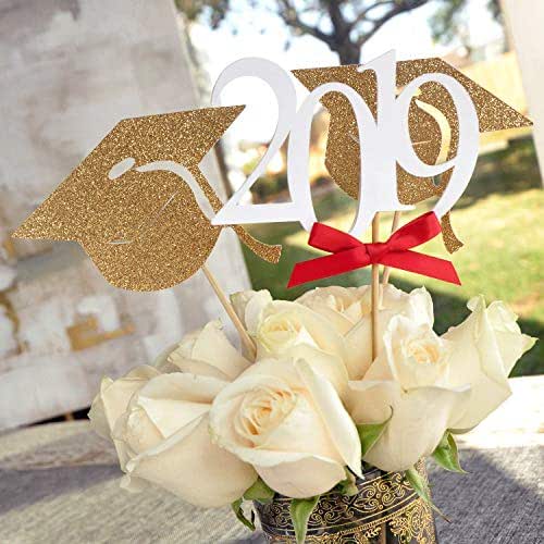 2019 Graduation Decorations. (2 Single Graduation Cap Wands