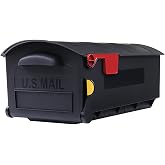 Gibraltar Mailboxes Patriot Large Capacity Rust-Proof Plastic Black, Post-Mount Mailbox, GMB515B01