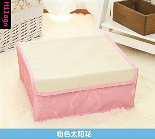 Milogo Oxford Cloth Underwear Storage Box Bra Underwear Socks Finishing Box two-in-one Drawer Storage Box Folding Storage Box (Pink)