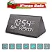 Digital Alarm Clock, Adjustable Brightness Voice Control Desk Wooden Alarm Clock, Large Display Time Temperature USB/Battery Powered for Home, Office, Kids