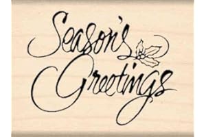 Stamps by Impression Season's Greetings Christmas Rubber Stamp ST 0767a - 1.5" x 2" Block