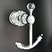 Kabter Crystal Series Brass Bathroom Towel Coat Hook, Polished Chrome