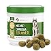 POINTPET Hemp Omega 3, 6 and 9 - Organic Hemp, Fish Oil Mobility Supplement for Dogs - Aids Skin, Immunity, Heart, Gastrointestinal Health - Natural Treats for Soothing Itching, Allergies - 90 Chews