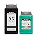 Valuetoner Remanufactured Ink Cartridge Replacement For Hewlett Packard HP 96 & HP 97 C9353FN C8767WN C9363WN (1 Black, 1 Tri-Color) 2 Pack