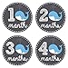 Pinkie Penguin Baby Monthly Stickers - Whale Theme - Baby Boy - 1-12 Months - Milestone Onesie Stickers - Month Stickers for Baby