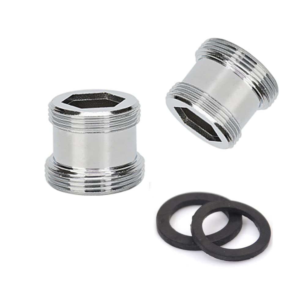 2pcs Water Purifier Faucet Adapter Aerator, 22mm NPT Male Thread Transfer to Male Thread, Tap Connector Aerator for Bathroom Kitchen (M22 - M19)