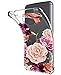 Moto G6 Case,Moto G6 Case with Flower,LUOLNH Slim Shockproof Clear Floral Pattern Soft Flexible TPU Back Cover for Motorola Moto G6 (Purple)